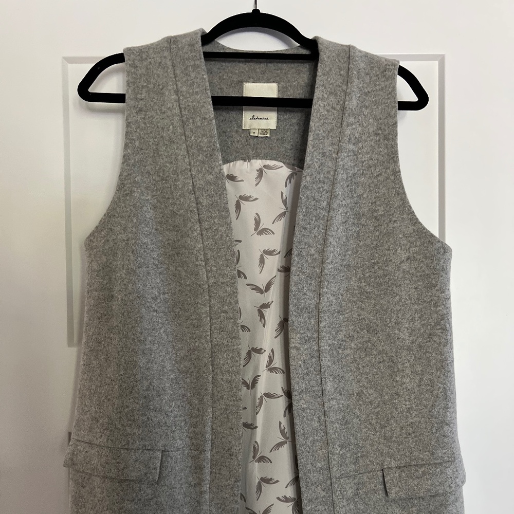 elevenses Wool Vest with Accent Lining
